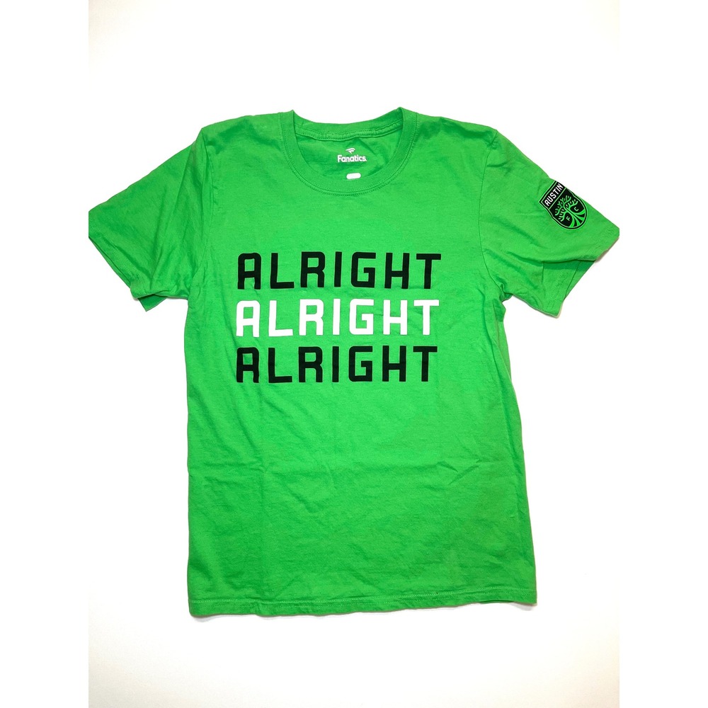 Austin FC Fanatics‎ Alright Alright Alright Green Graphic T-Shirt Mens Small - Picture 2 of 4